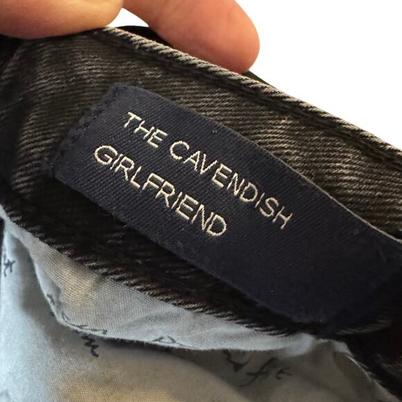 Boden Side Stripe Cavendish Girlfriend Jeans Women Sz 14 Black Grunge Preppy - Picture 6 of 14